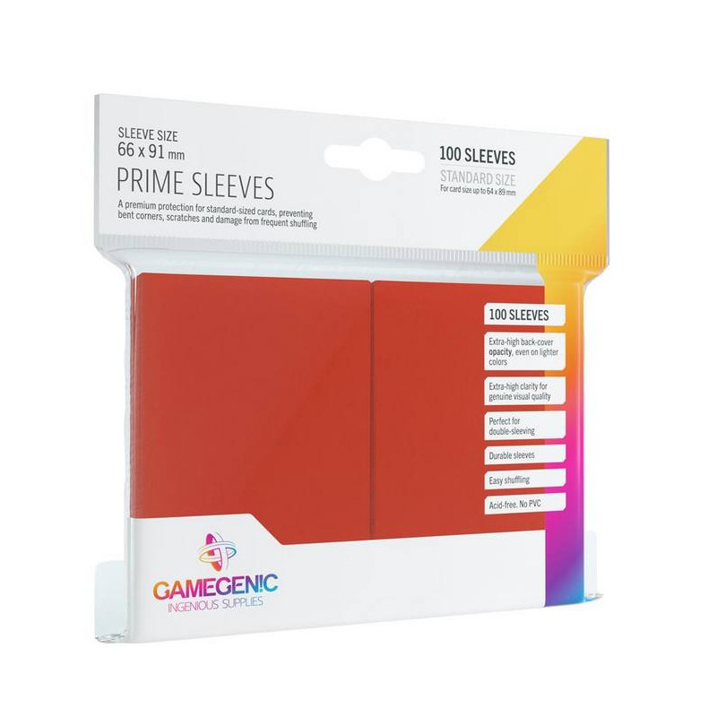 Gamegenic: Pack Prime Sleeves Red 66x91mm (100)