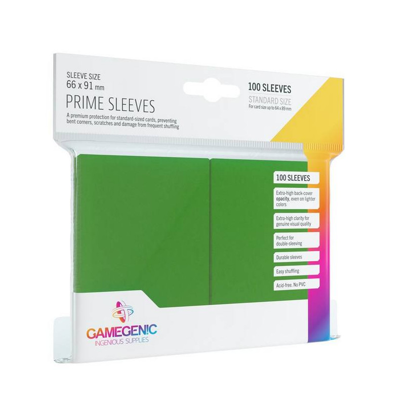 Gamegenic: Pack Prime Sleeves Green 66x91mm (100)