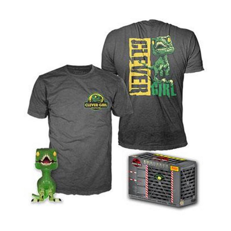 Jurassic Park Pop! & Tee Clever Raptor + Camiseta L