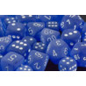 Frosted Blue/white 16mm d6 (12 Dice)