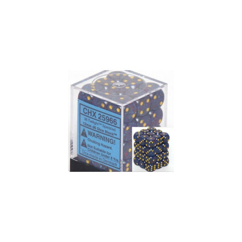 Speckled 12mm d6 Dice Blocks with Pips (36 Dice) - Twilight